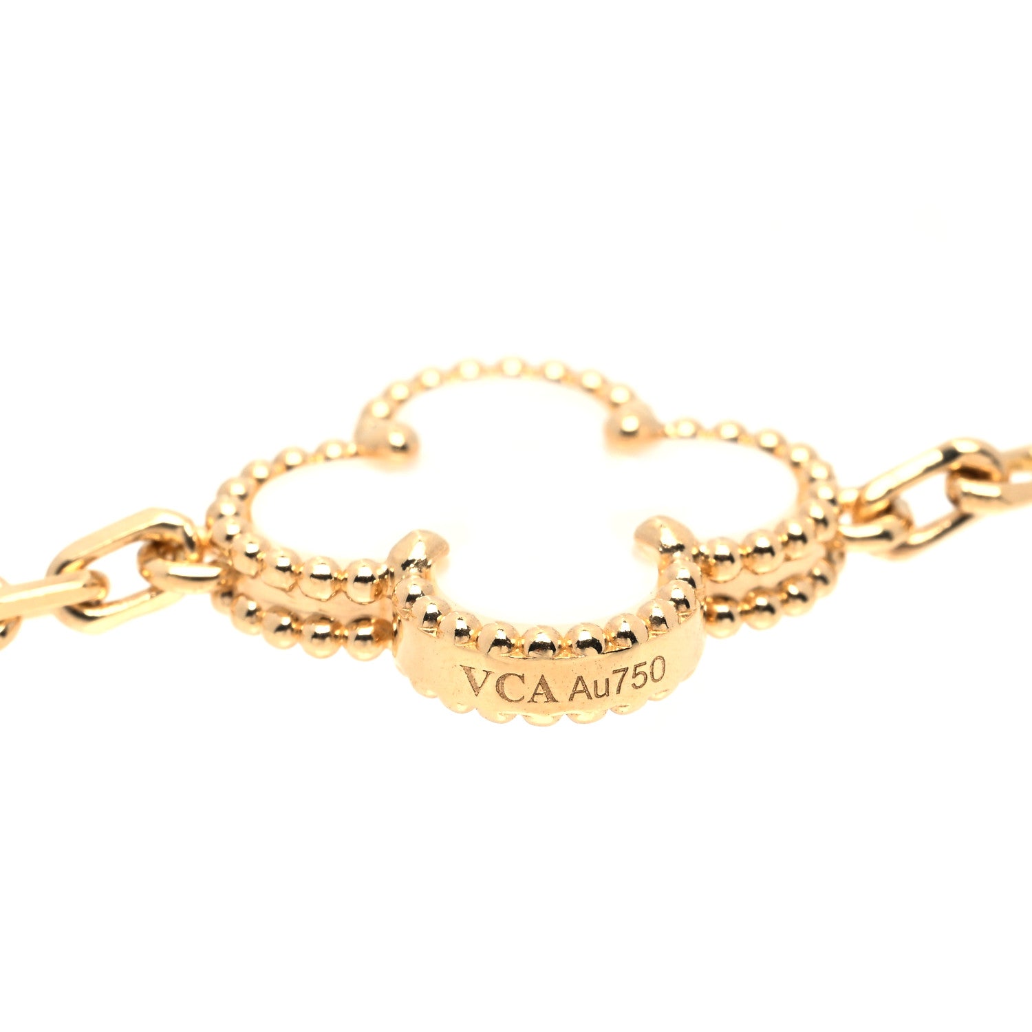 Van Cleef & Arpels 18K Yellow Gold Mother of Pearl 5 Motifs Vintage Alhambra Bracelet 5 of 6