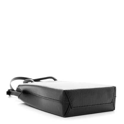 Balenciaga Squared Calfskin Logo Shopping Phone Holder Bag Black 4 of 10
