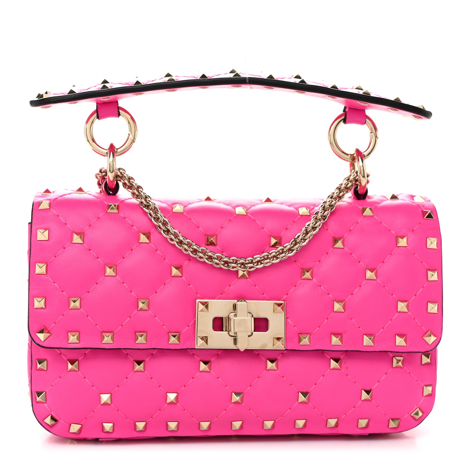 Valentino Garavani Nappa Small Rockstud Spike Shoulder Bag Shadow Pink 1 of 9