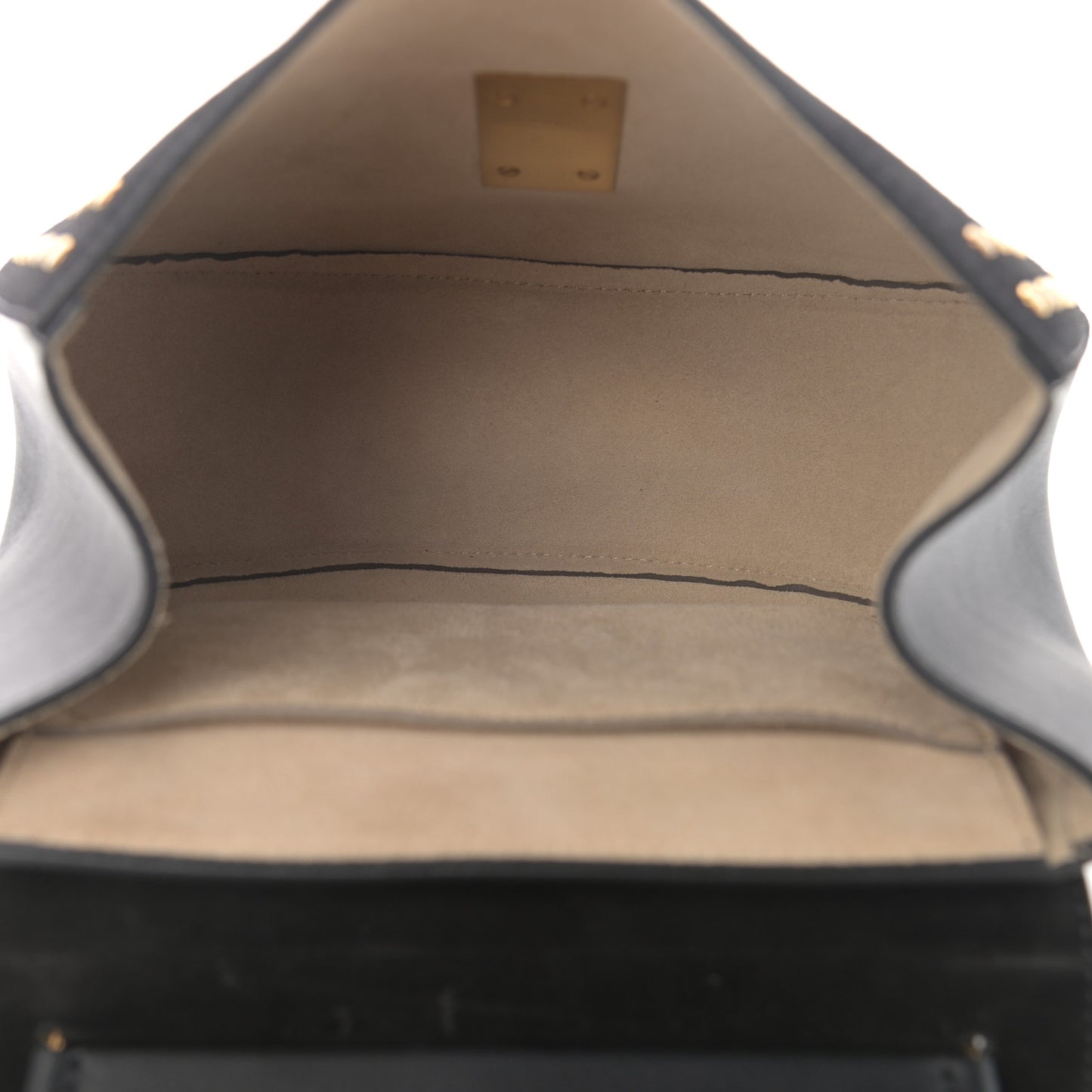 Suede Smooth Calfskin Studded Drew Shoulder Bag Black