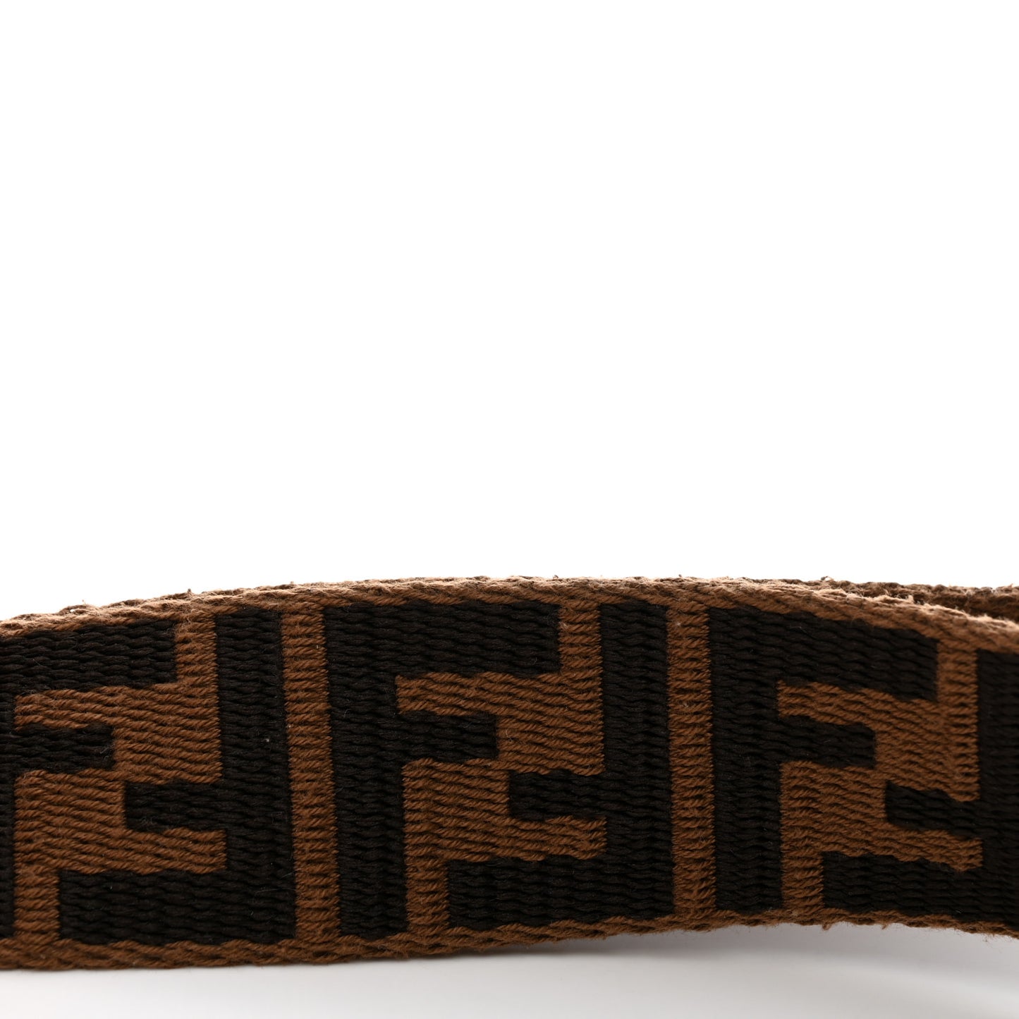 Ribbon Vitello Century FF 1974 Flat Studded Strap You Fango Marrone Ebano