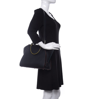 Fendi Vitello Dolce Century Petite 3Jours Tote Blue Notte 2 of 9