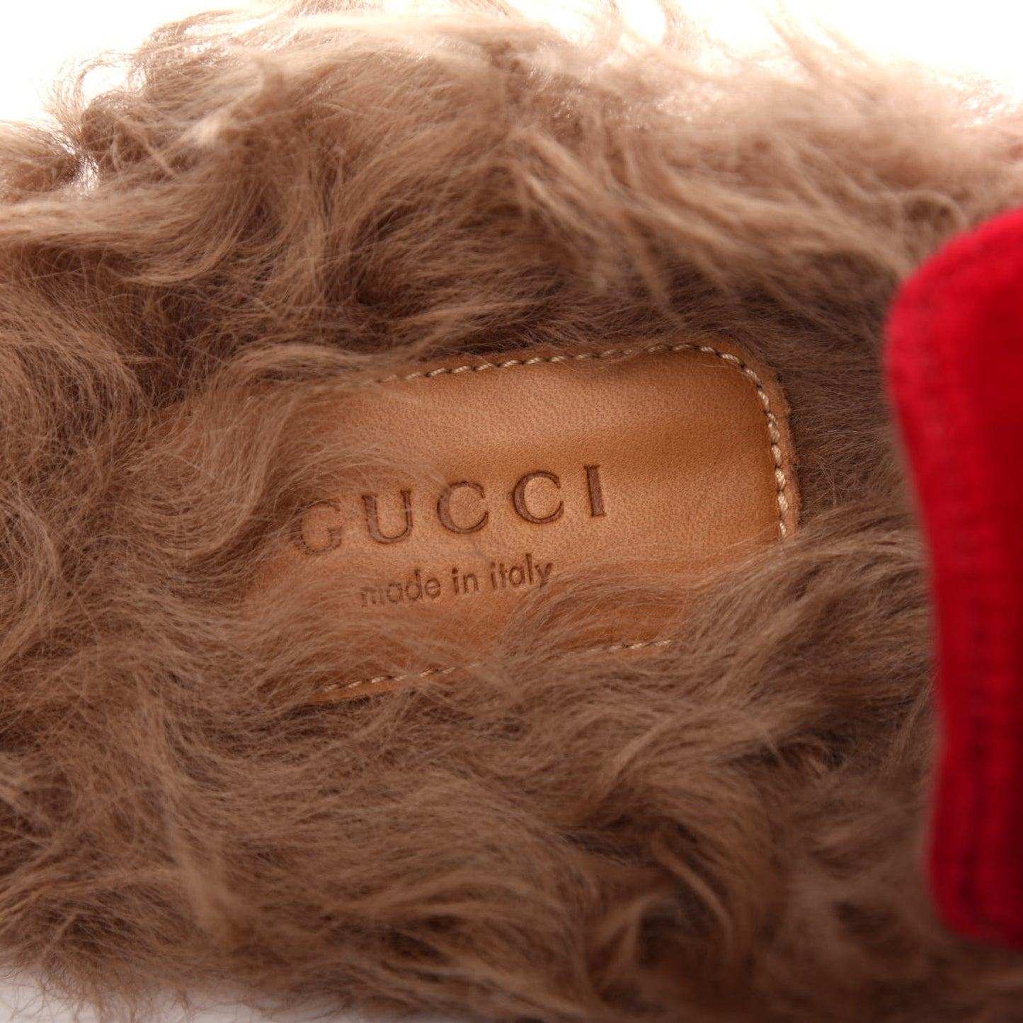 Velvet Fur Womens Princetown Slippers 35 Hibiscus Red