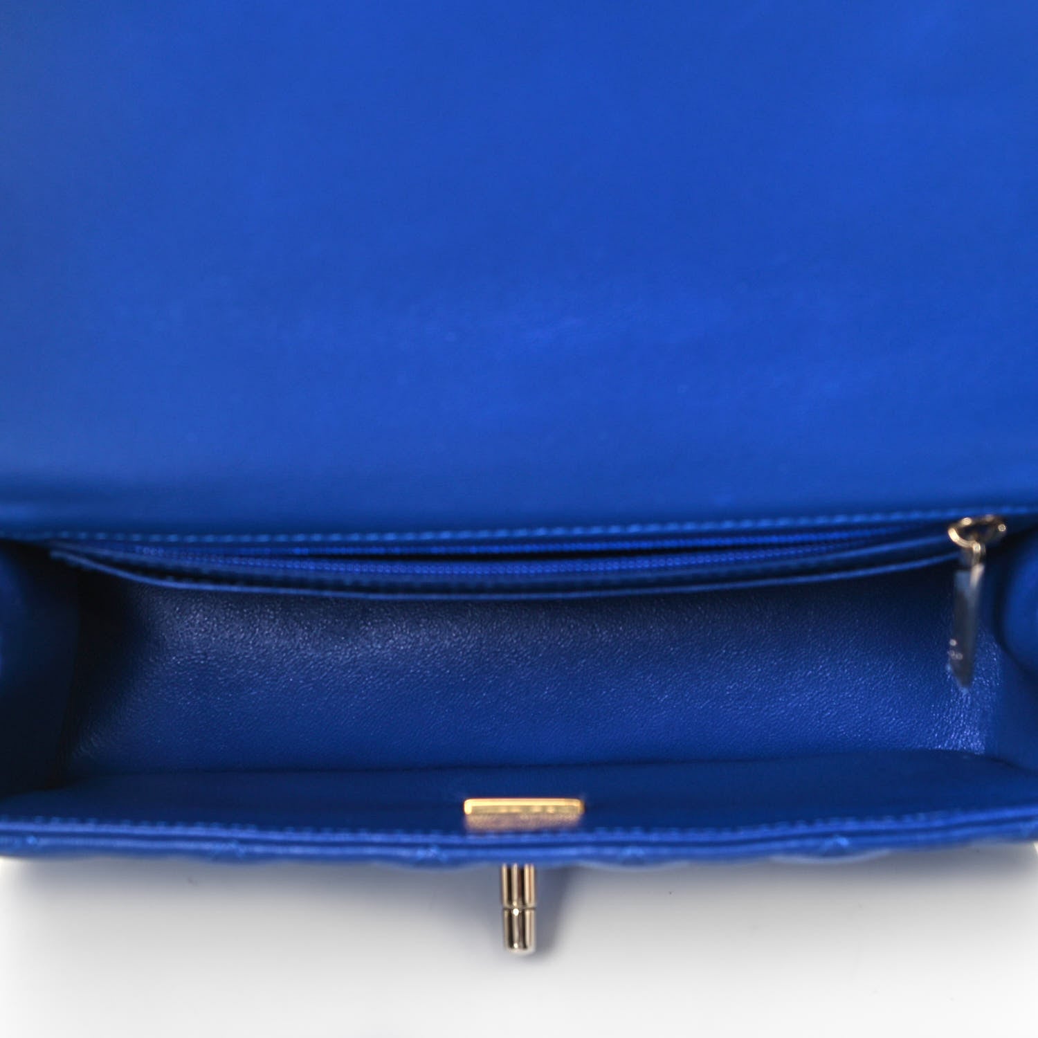 Chanel Lambskin Quilted Mini Top Handle Rectangular Flap Dark Blue 5 of 8