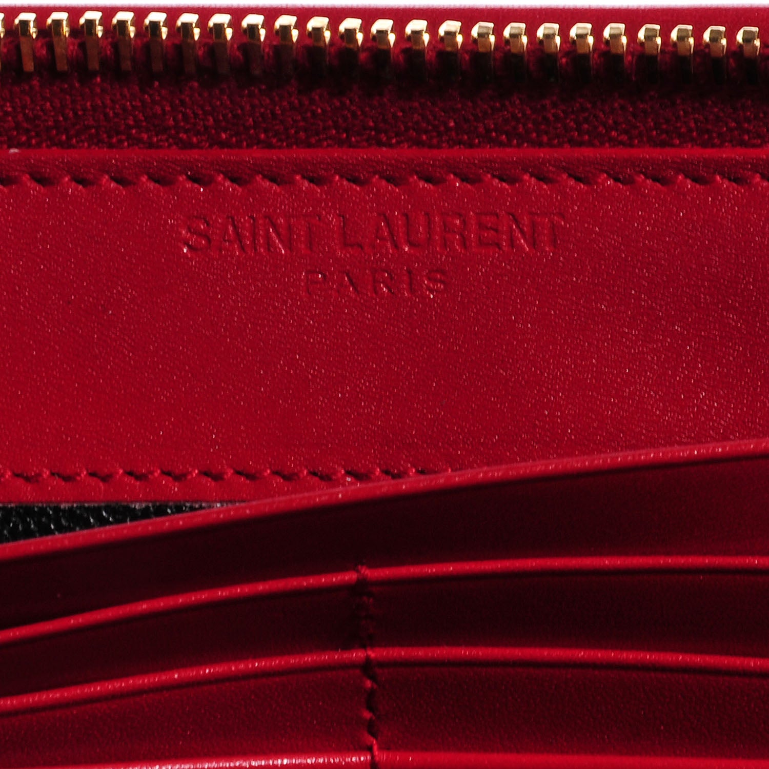 Saint Laurent Calfskin Zip Continental Wallet Rouge Orient 7 of 10