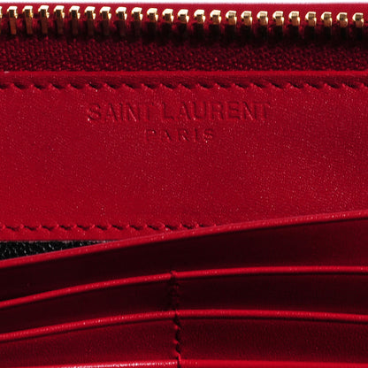 Saint Laurent Calfskin Zip Continental Wallet Rouge Orient 7 of 10