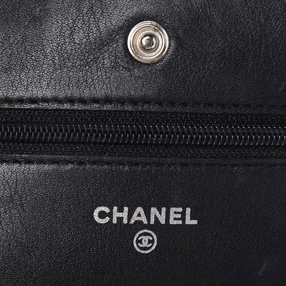 Chanel Patent Quilted Wallet On Chain WOC Black 6 of 11