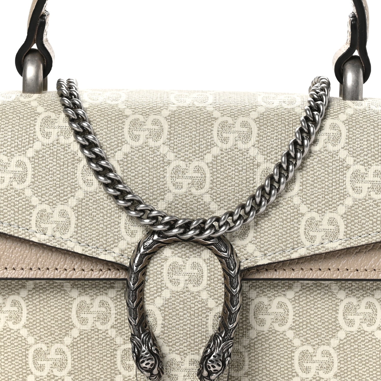 Gucci GG Supreme Monogram Mini Dionysus Top Handle Bag Beige Mystic White Oatmeal 8 of 10