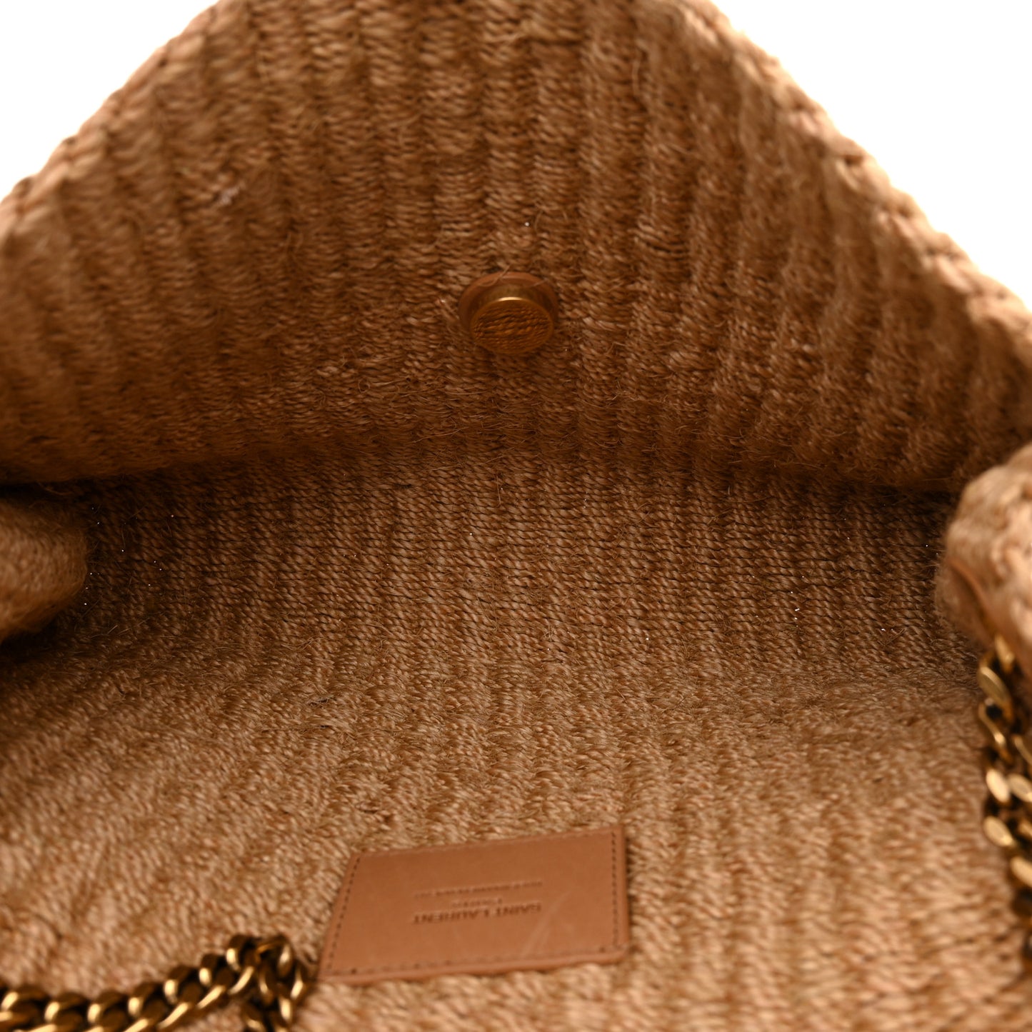 Raffia Medium Monogram Kate Satchel Natural