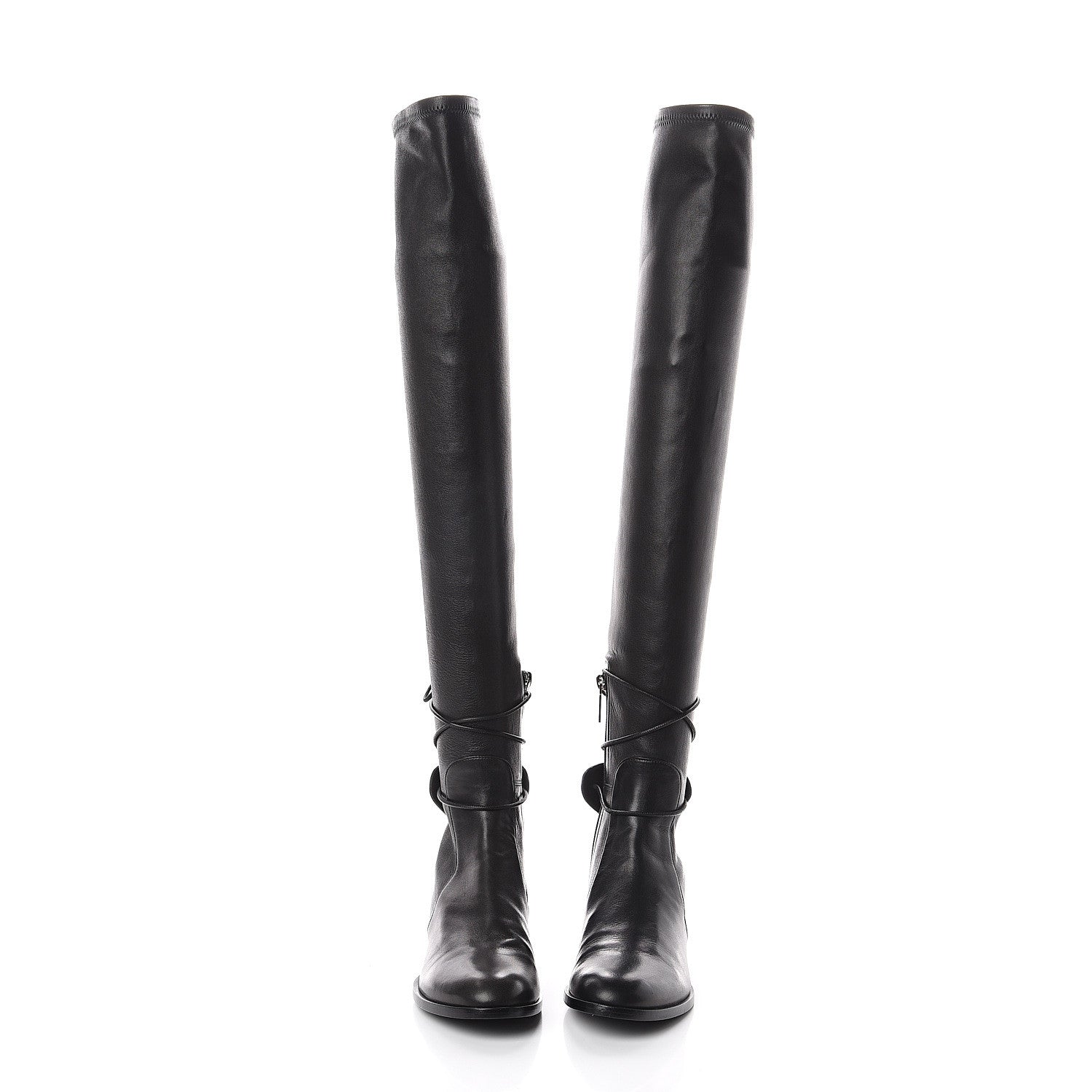 Christian Dior Nappa Studded Stellar Over The Knee Boots 36 Black 2 of 6
