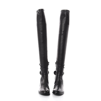 Christian Dior Nappa Studded Stellar Over The Knee Boots 36 Black 2 of 6