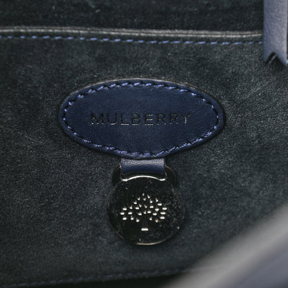 Mulberry Silky Calf Nubuck Stripe Small Willow Tote Midnight Blue 5 of 10