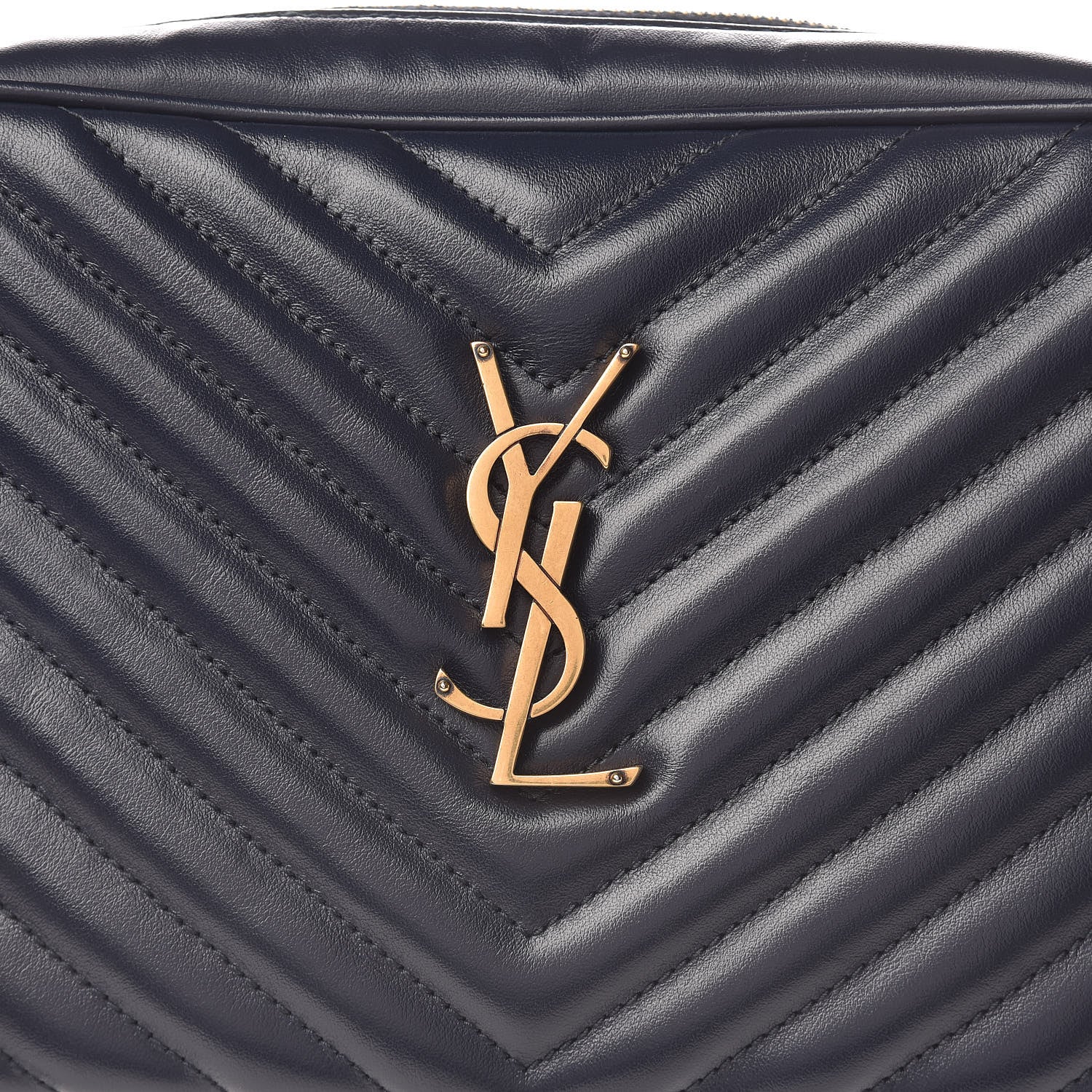 Saint Laurent Calfskin Matelasse Monogram Lou Camera Bag Navy 17 of 17