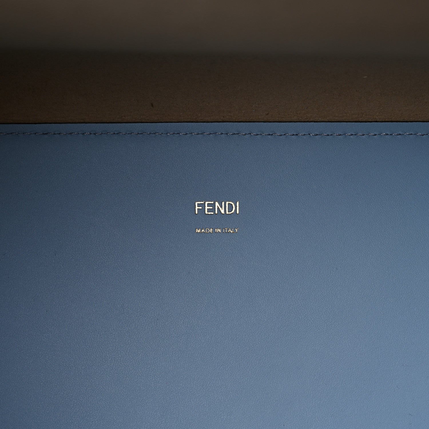 Fendi Vitello King Plexiglass Logo Embossed Medium Fendi Sunshine Shopper Tote Azzurro Baby 6 of 14