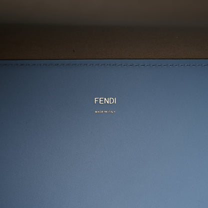 Fendi Vitello King Plexiglass Logo Embossed Medium Fendi Sunshine Shopper Tote Azzurro Baby 6 of 14