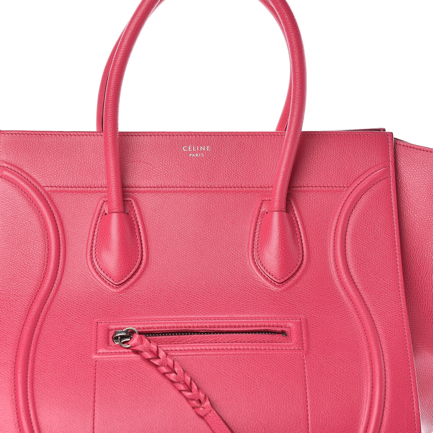 Celine Supple Calfskin Medium Phantom Luggage Fuchsia 10 of 19