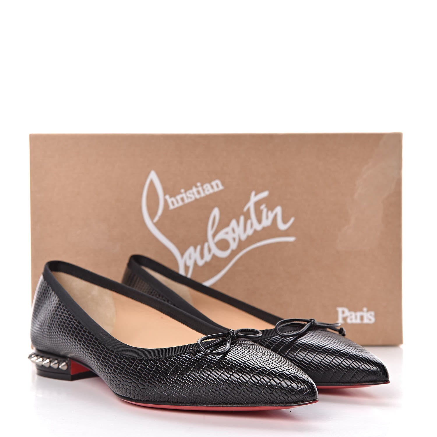 Christian Louboutin Nappa Spiked Hall Flats 36.5 Black 8 of 8