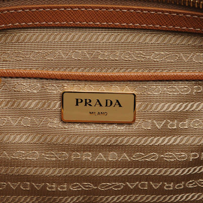 Prada Saffiano Large Galleria Double Zip Tote Caramel 6 of 9