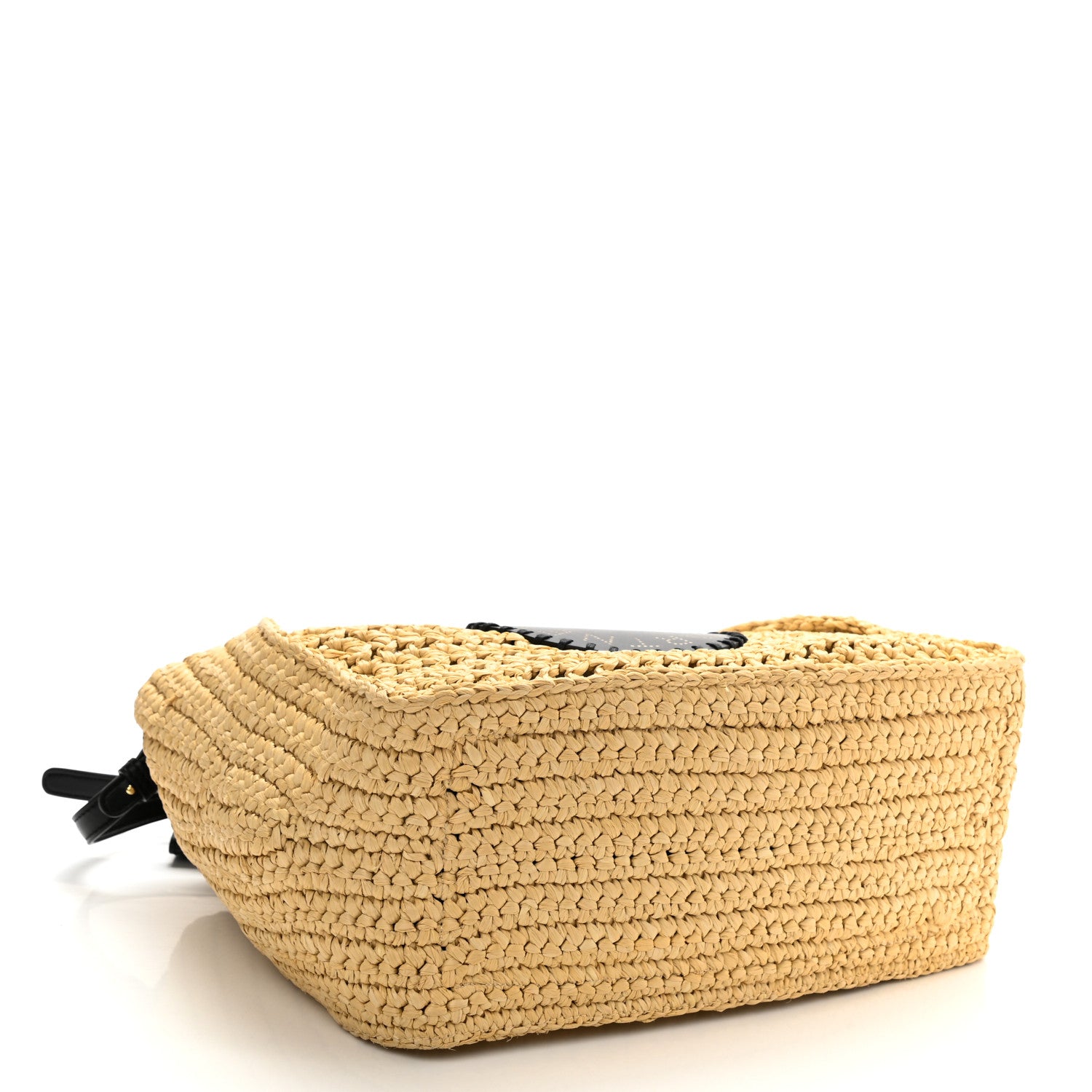 Stella McCartney Braided Raffia Eco Alter Napa Perforated Logo Crossbody Bag Natural 4 of 8