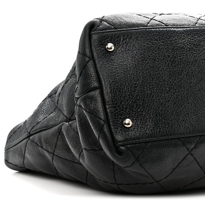 Chanel Glazed Calfskin Large On The Road Tote Black 10 of 11