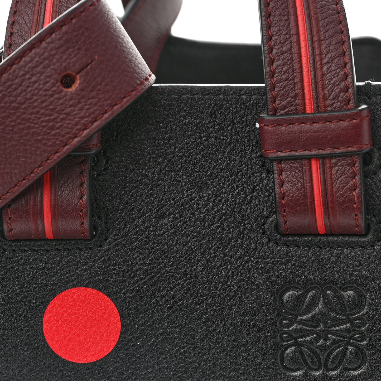 Calfskin Circle Medium Hammock Shoulder Bag Black Red