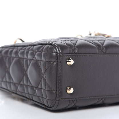 Christian Dior Lambskin Cannage Mini Lady Dior Dark Grey 6 of 10