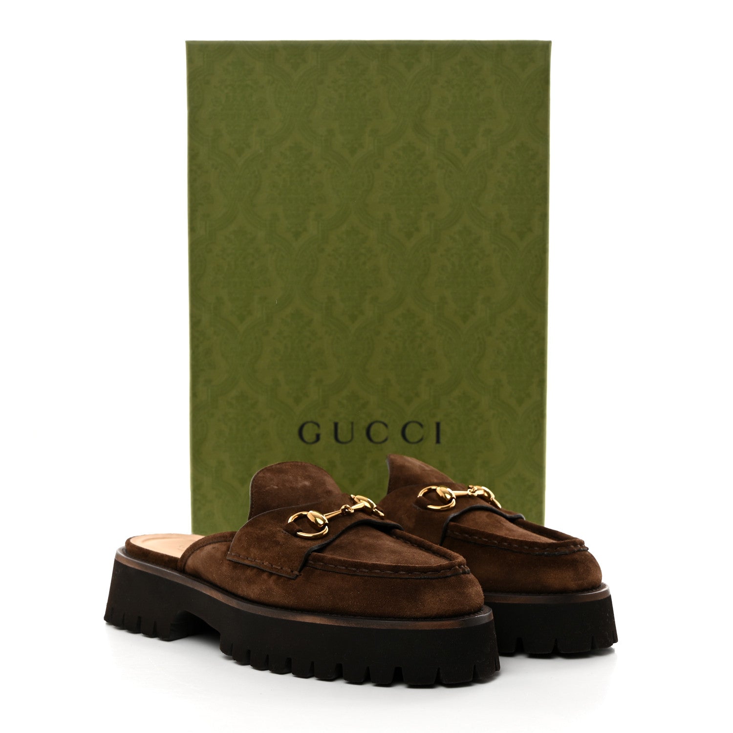 Gucci Suede Horsebit Platform Mules 38.5 Washed Brown 9 of 9