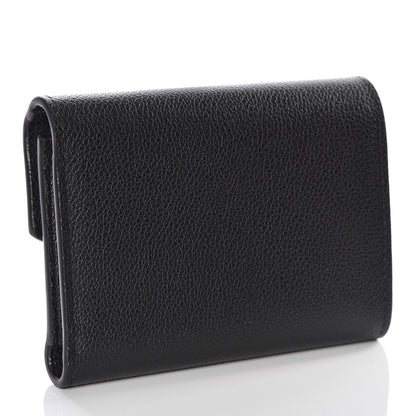 Louis Vuitton Soft Calfskin My Lockme Compact Wallet Black 2 of 10