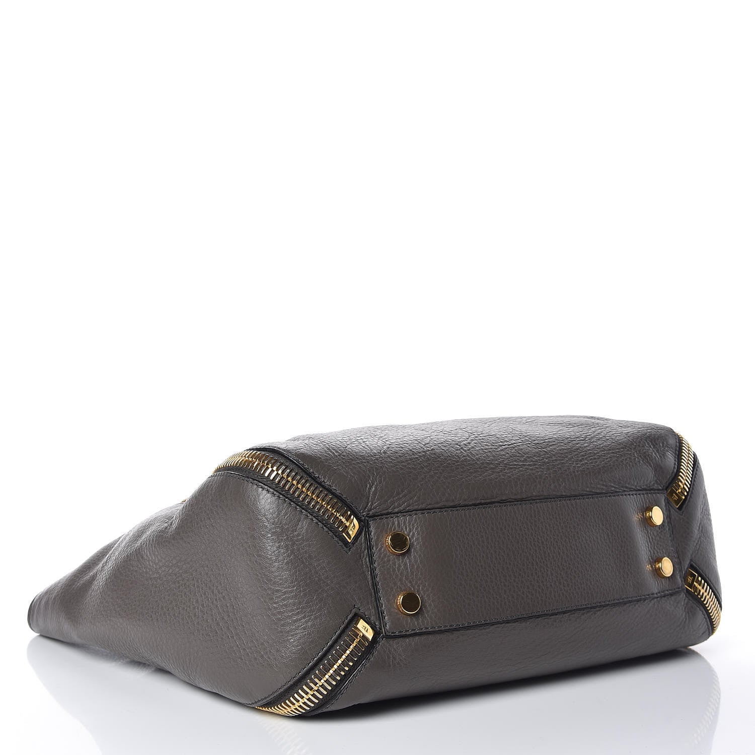 Tom Ford Grained Calfskin Sedgwick Medium Zipper Tote Graphite 4 of 16