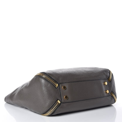 Tom Ford Grained Calfskin Sedgwick Medium Zipper Tote Graphite 4 of 16