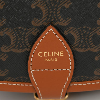 Celine Triomphe Canvas Medium Folco Bag Tan 6 of 9