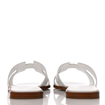 Hermes Box Calfskin Oran Sandals 41 White 8 of 11