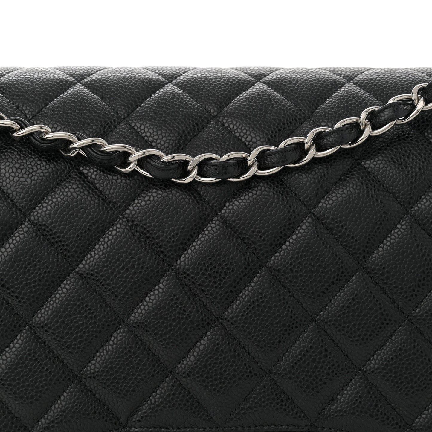 Caviar Quilted Maxi Double Flap Black