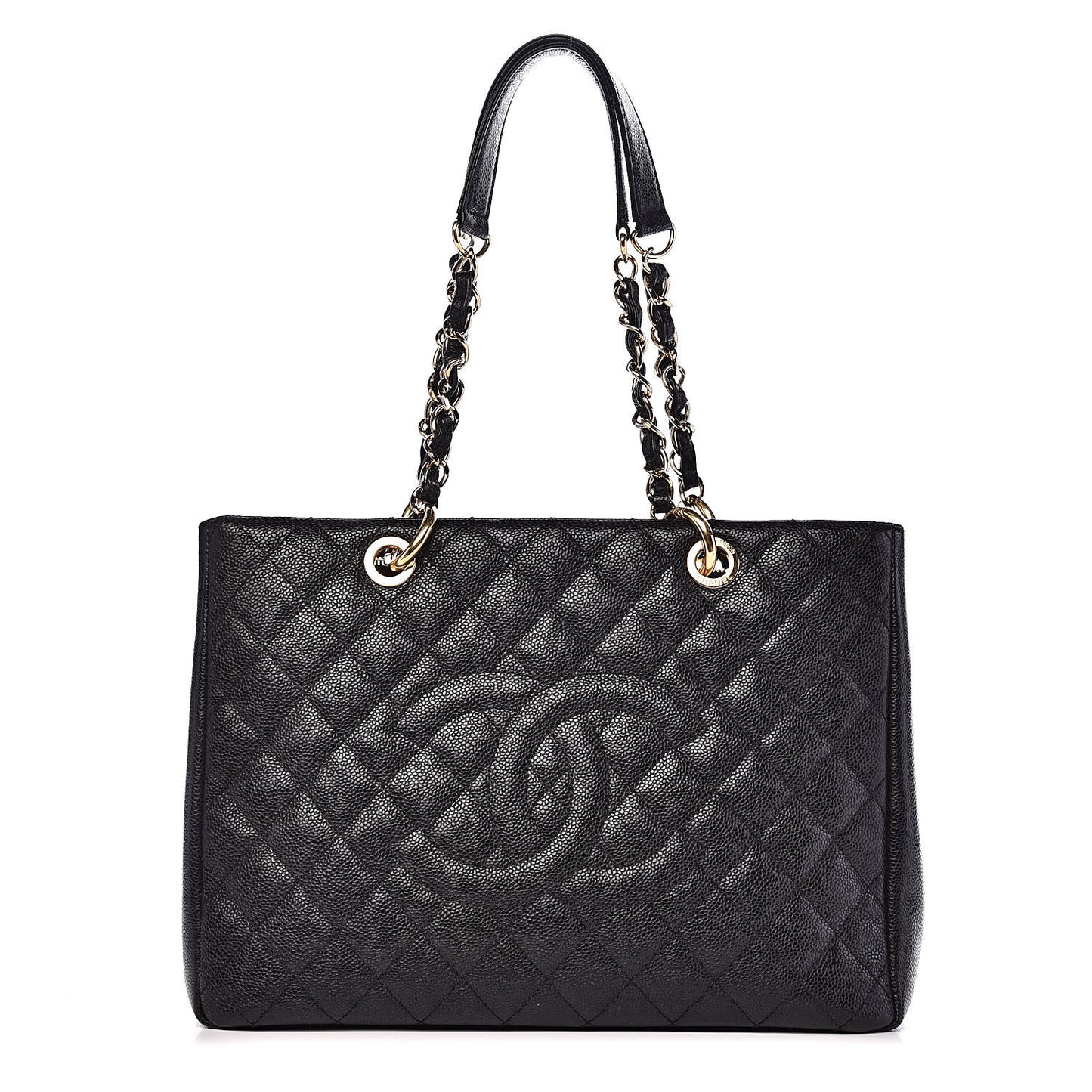 Caviar Quilted Grand Shopping Tote GST Black