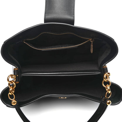 Dolce & Gabbana Smooth Calfskin Small DG Amore Satchel Bag Black 4 of 4