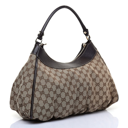 Gucci Monogram Large D Gold Hobo Dark Brown 3 of 12