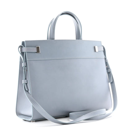 Saint Laurent Calfskin Mapplethorpe Small Manhattan Shopper Tote Grey White Black 3 of 12