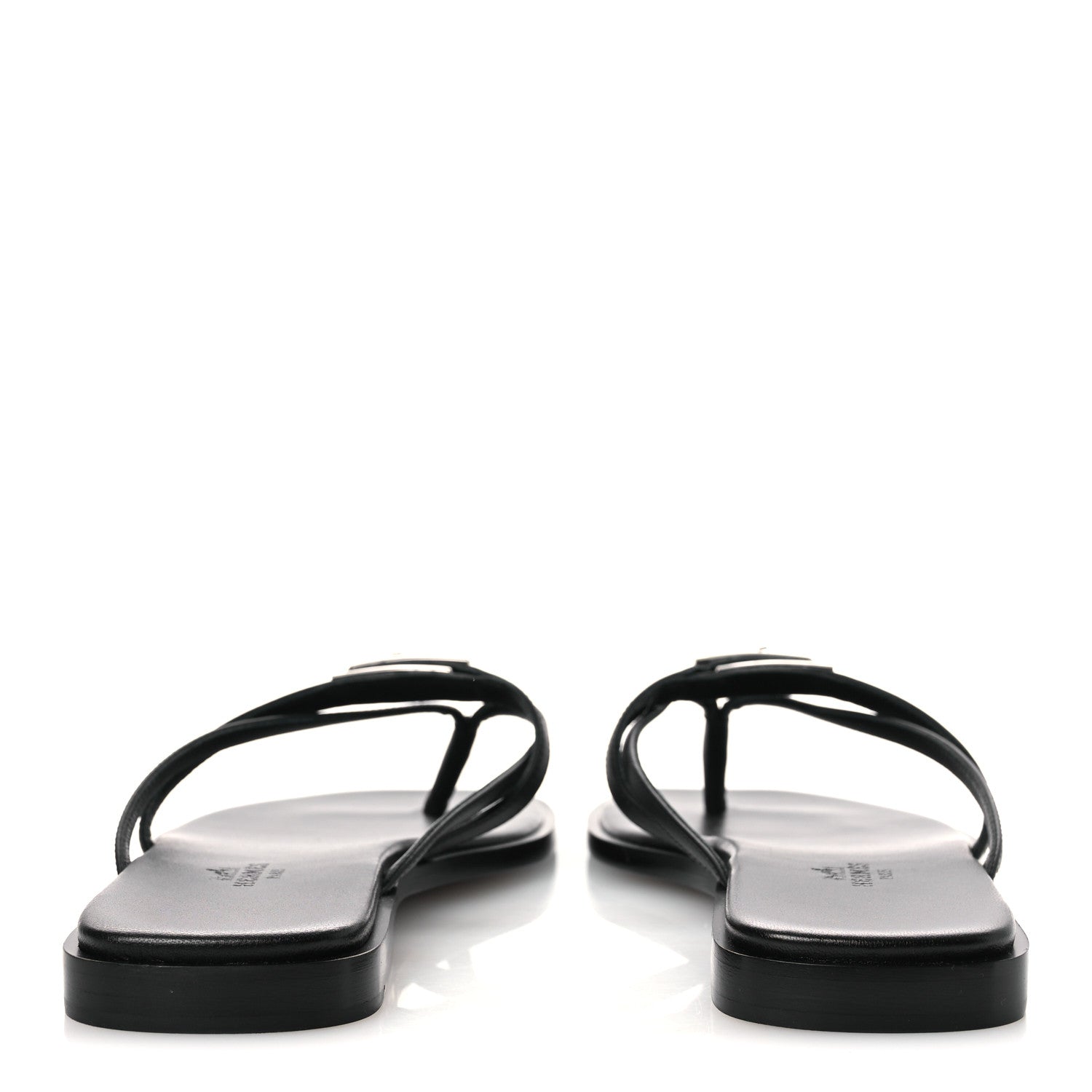 Hermes Calfskin Miss Sandals 37 Black 6 of 11