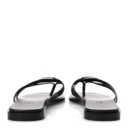Hermes Calfskin Miss Sandals 37 Black 6 of 11