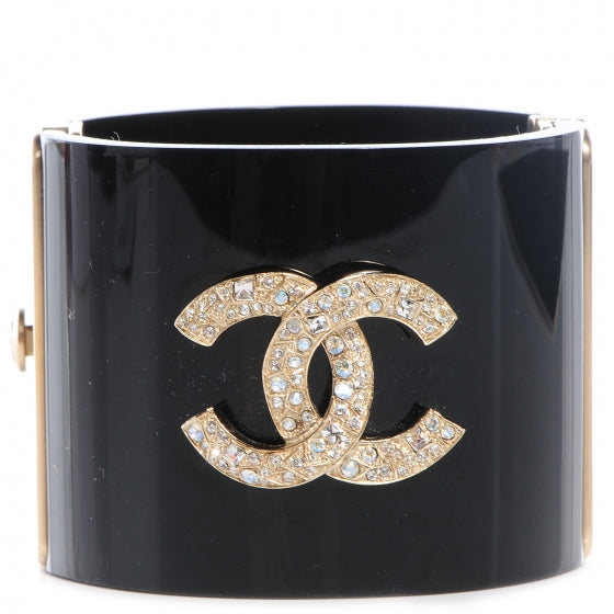 Resin Crystal CC Cuff Black Gold