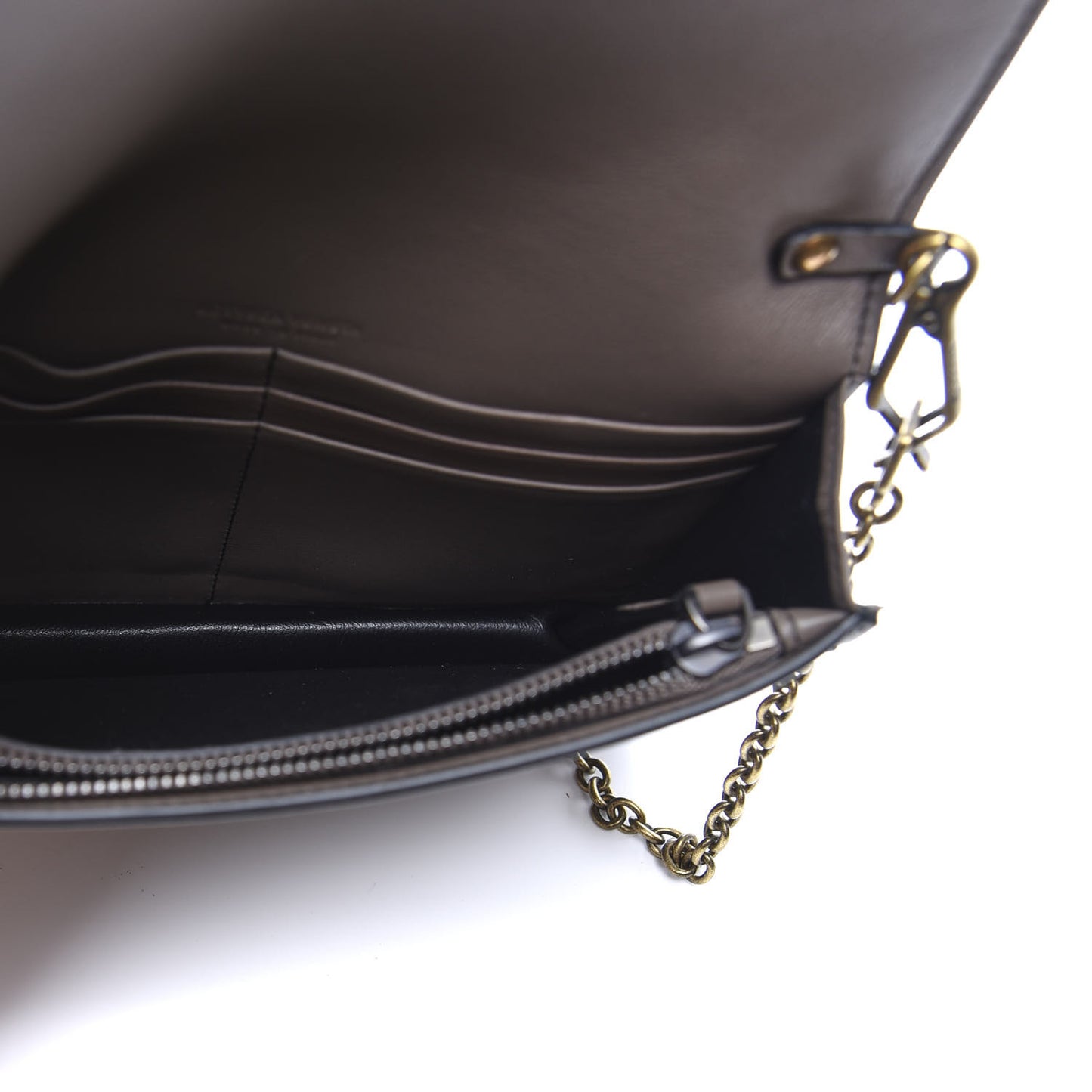 Nappa Studded Catena Chain Wallet New Steel