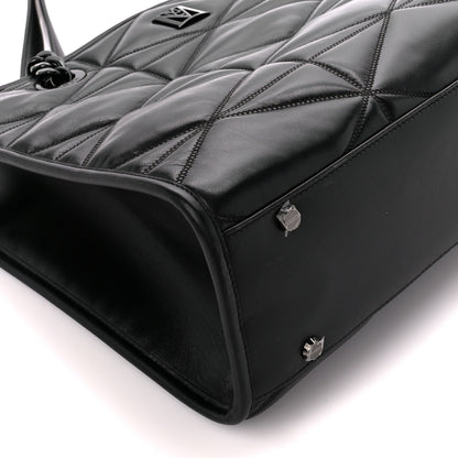 MCM Lambskin Cloud Quilted Large Travia Tote Black 10 of 11