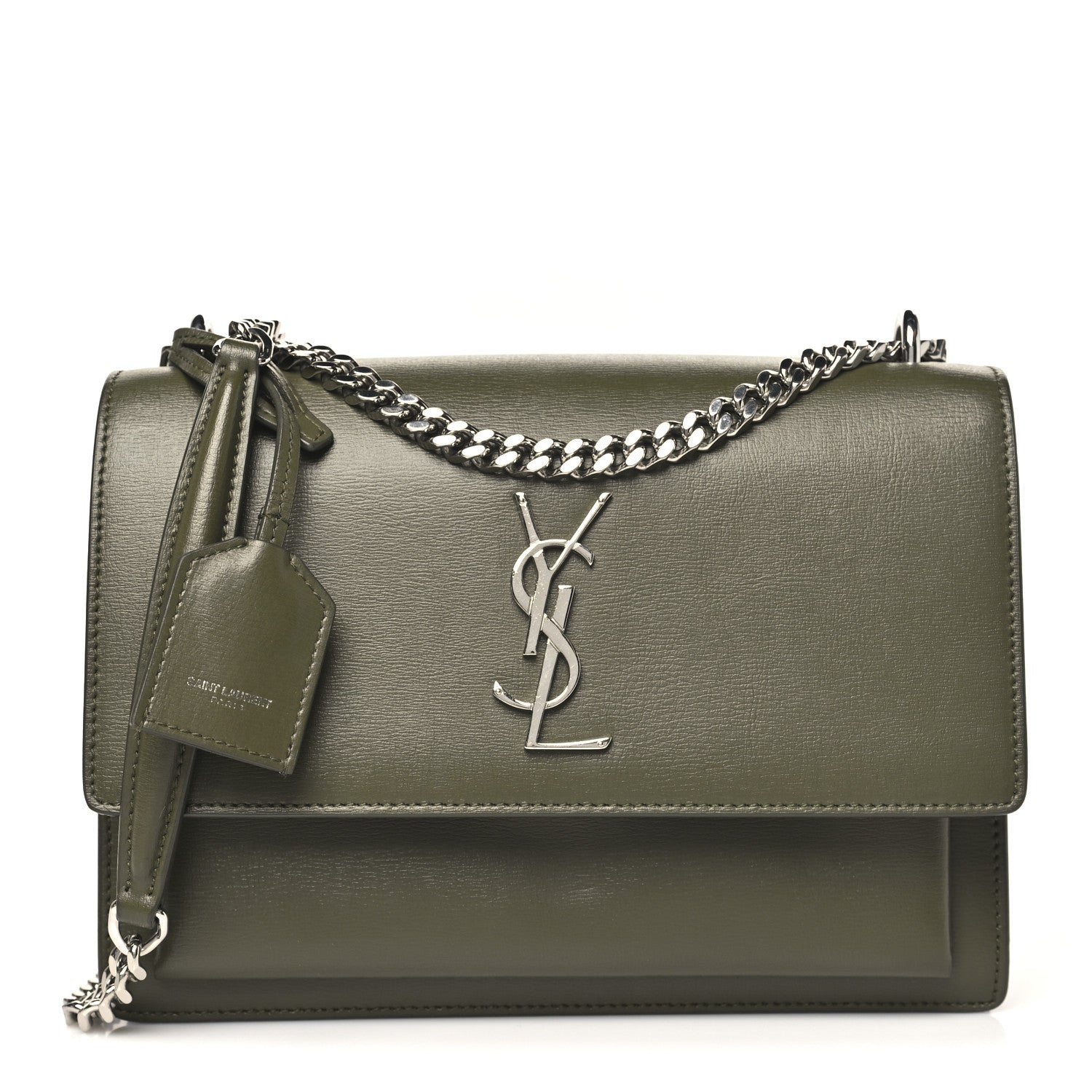 Saint Laurent Calfskin Medium Monogram Sunset Vert Kaki 1 of 11
