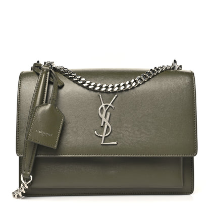 Saint Laurent Calfskin Medium Monogram Sunset Vert Kaki 1 of 11