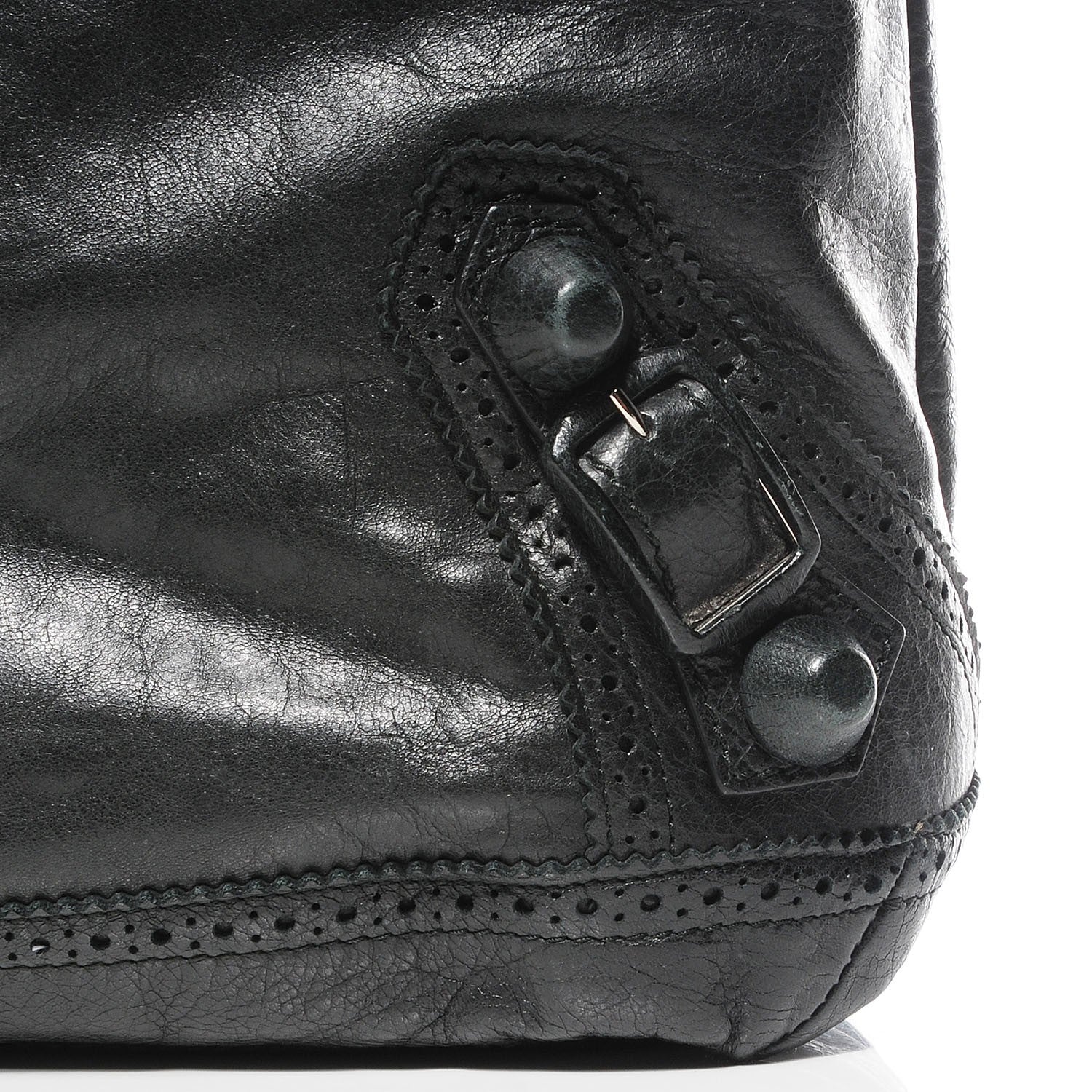 Balenciaga Agneau Giant Brogues Hardware Day Hobo Black 5 of 13