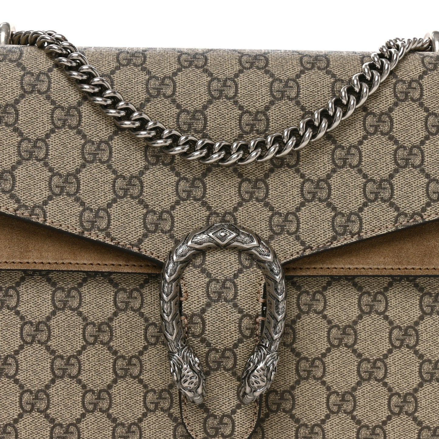 GG Supreme Monogram Medium Dionysus Shoulder Bag Taupe