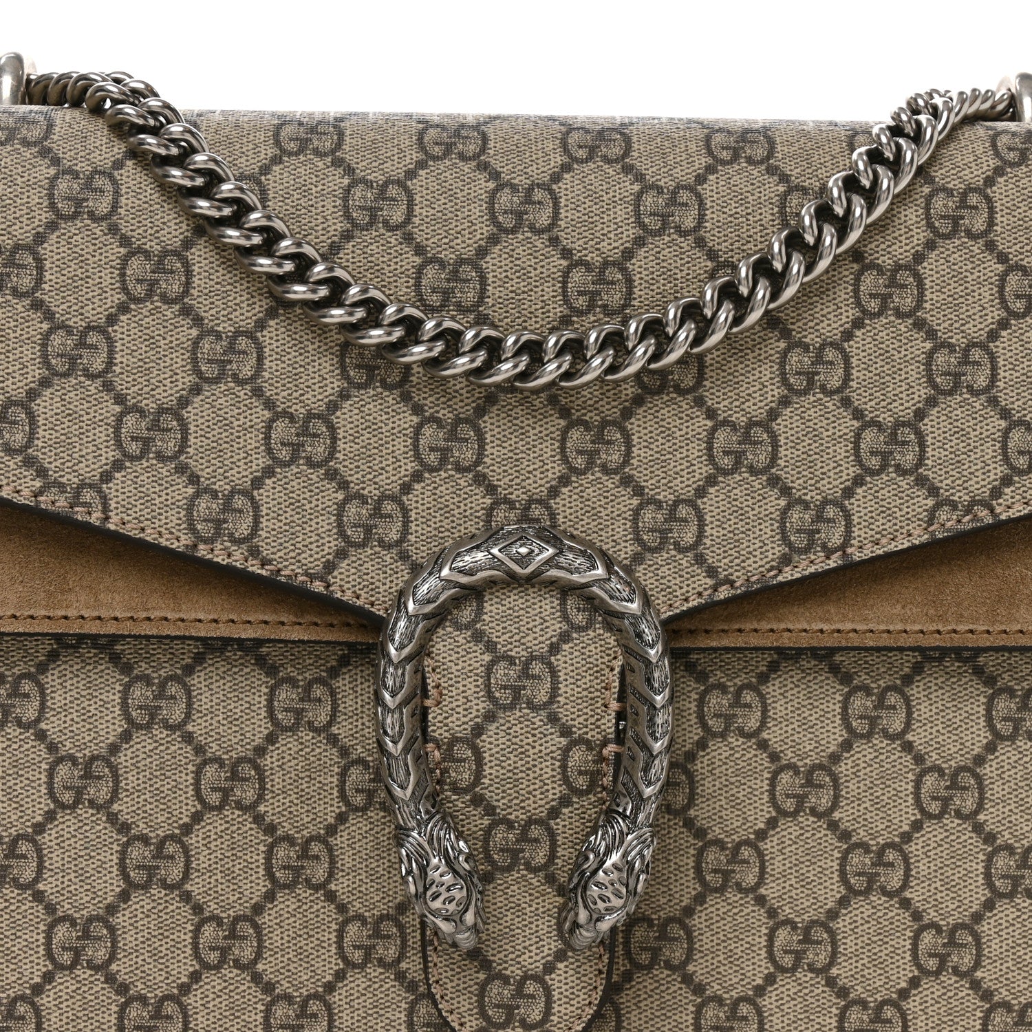Gucci GG Supreme Monogram Medium Dionysus Shoulder Bag Taupe 8 of 11