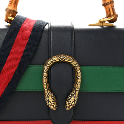 Gucci Moon Calfskin Bamboo Web Medium Dionysus Top Handle Bag Blue Emerald Hibiscus Red 8 of 13