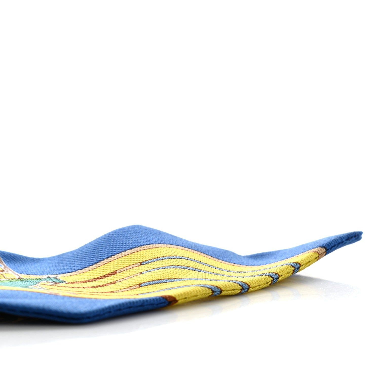 Hermes Silk Pani La Shar Pawnee Twilly Bleu Roy Jaune Marine 6 of 6