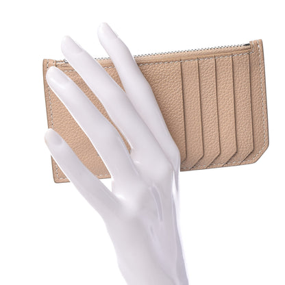 Saint Laurent Grained Calfskin 5 Fragments Zip Pouch Card Holder Nude 2 of 8